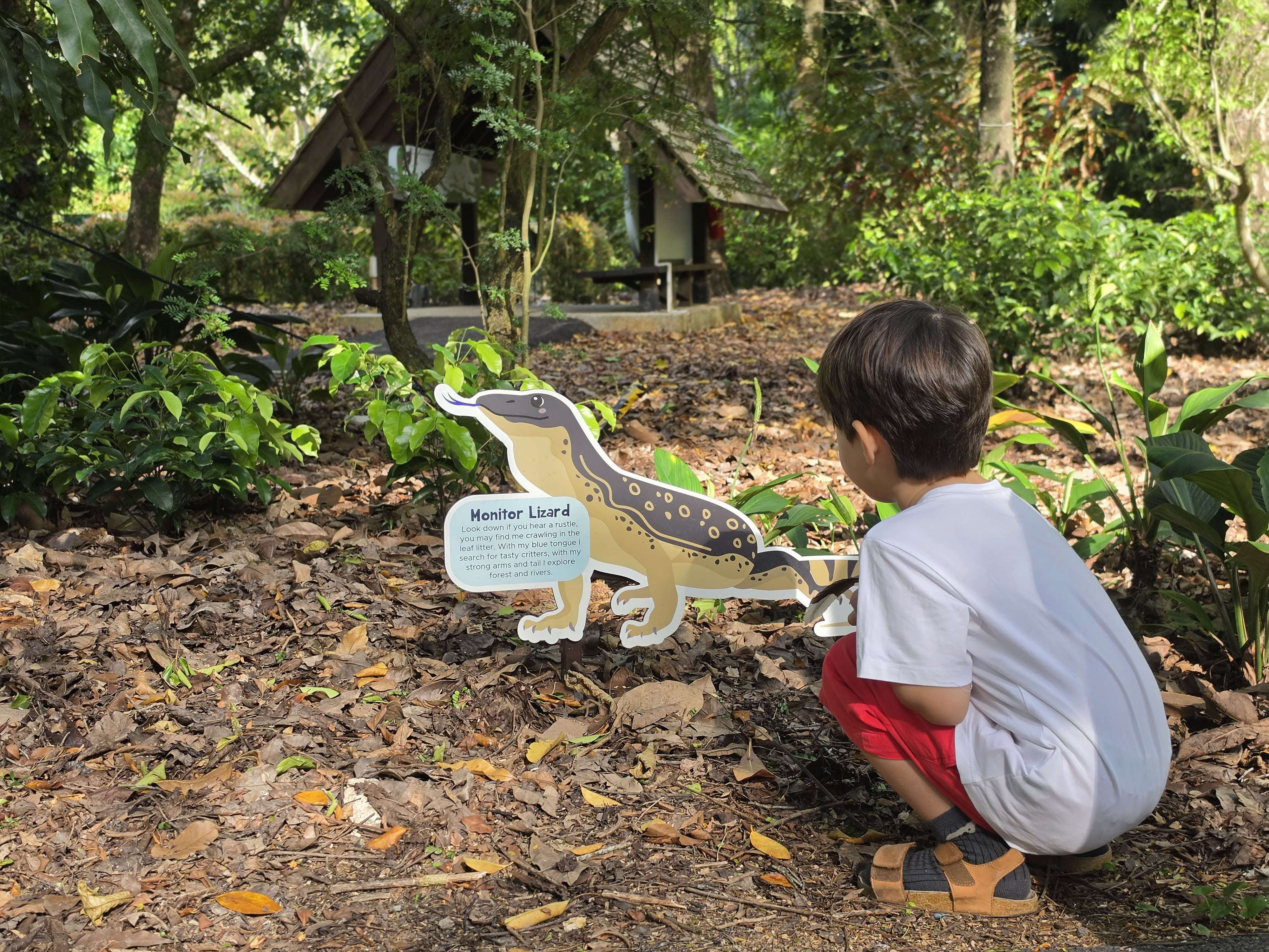 Jacob Ballas Children's Garden Monitor lizard sign